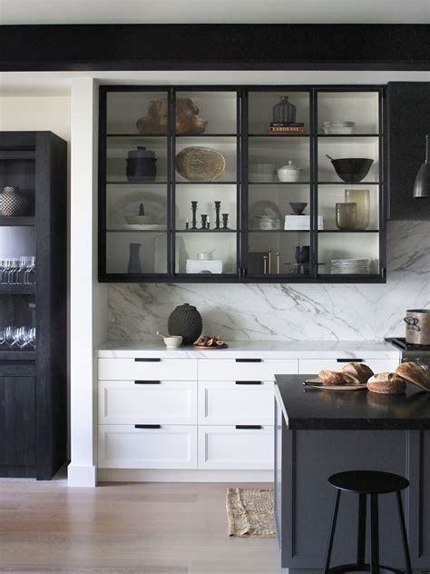 black steel glass cabinet doors|black glass kitchen cabinet doors.